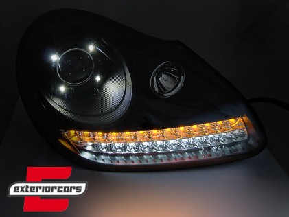 Prednja svjetla LED DayLight Xenon (crna) / Porsche Cayenne (02-06), LPPO10