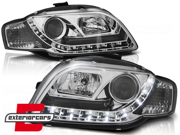 Prednja svjetla LED DayLights (chrome) / Audi A4 B7 (2004-2008), LPAU41