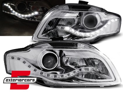 Prednja svjetla LED DayLights (chrome) / Audi A4 B7 (2004-2008), LPAU51