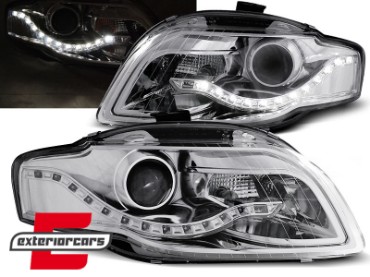 Prednja svjetla LED DayLights (chrome) / Audi A4 B7 (2004-2008), LPAU51