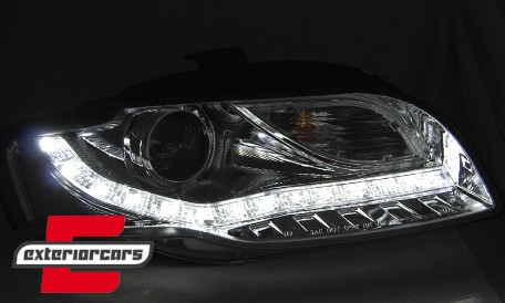 Prednja svjetla LED DayLights (chrome) / Audi A4 B7 (2004-2008), LPAUE4