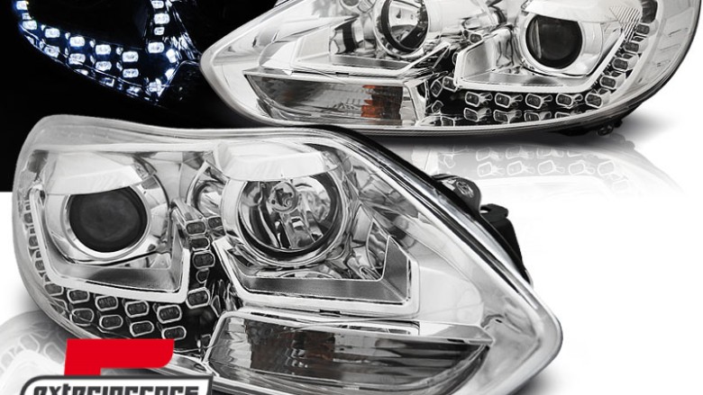 Prednja svjetla LED DayLights (chrome) / Ford Focus III Mk3 (2010-2014), LPFO60