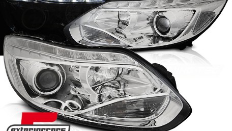 Prednja svjetla LED DayLights (chrome) / Ford Focus III Mk3 (2010-2014), LPFO91