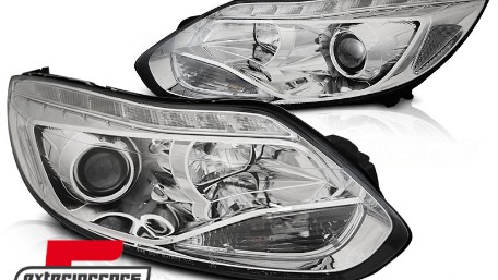 Prednja svjetla LED DayLights (chrome) / Ford Focus III Mk3 (2010-2014), LPFO91