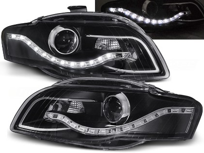 Prednja svjetla LED DayLights (crna) / Audi A4 B7 (2004-2008), LPAU52