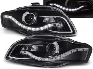 Prednja svjetla LED DayLights (crna) / Audi A4 B7 (2004-2008), LPAU52