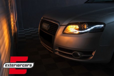 Prednja svjetla LED DayLights (crna) / Audi A4 B7 (2004-2008), LPAU52