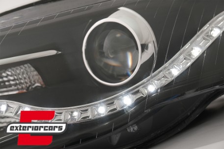 Prednja svjetla LED DayLights (crna) / Audi A4 B7 (2004-2008), LPAU52