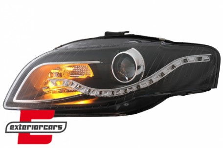 Prednja svjetla LED DayLights (crna) / Audi A4 B7 (2004-2008), LPAU52