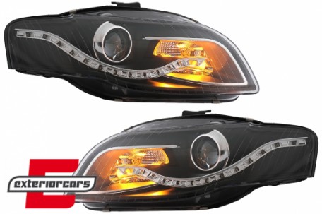 Prednja svjetla LED DayLights (crna) / Audi A4 B7 (2004-2008), LPAU52