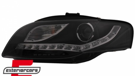 Prednja svjetla LED DayLights (crna) / Audi A4 B7 (2004-2008), LPAUE5