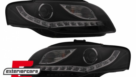 Prednja svjetla LED DayLights (crna) / Audi A4 B7 (2004-2008), LPAUE5