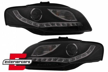 Prednja svjetla LED DayLights (crna) / Audi A4 B7 (2004-2008), LPAUE5