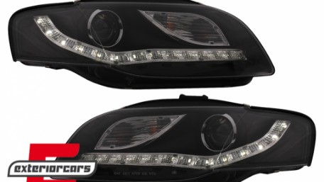Prednja svjetla LED DayLights (crna) / Audi A4 B7 (2004-2008), LPAUE5