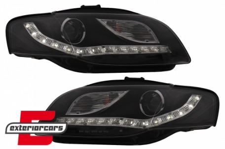 Prednja svjetla LED DayLights (crna) / Audi A4 B7 (2004-2008), LPAUE5