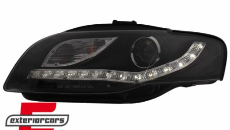 Prednja svjetla LED DayLights (crna) / Audi A4 B7 (2004-2008), LPAUE5