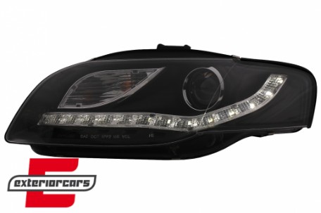 Prednja svjetla LED DayLights (crna) / Audi A4 B7 (2004-2008), LPAUE5