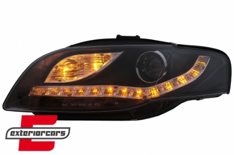 Prednja svjetla LED DayLights (crna) / Audi A4 B7 (2004-2008), LPAUE5