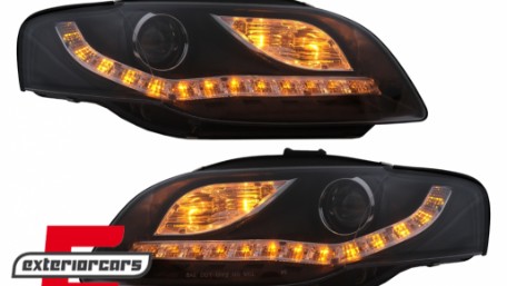 Prednja svjetla LED DayLights (crna) / Audi A4 B7 (2004-2008), LPAUE5