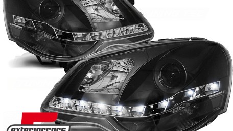 Prednja svjetla LED DayLine (crna) / Volkswagen Polo 9N3 (04.2005-2009), LPVWA6