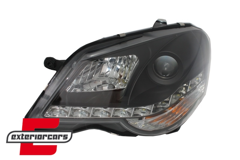 Prednja svjetla LED DayLine (crna) / Volkswagen Polo 9N3 (04.2005-2009), LPVWA6