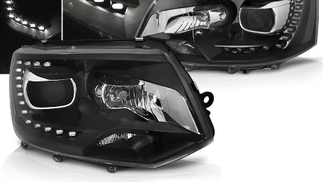 Prednja svjetla LED DayLine Xenon look (crna) / VW T5.1 (2010-2015), LPVW49