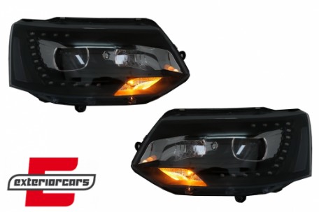 Prednja svjetla LED DayLine Xenon look (crna) / VW T5.1 (2010-2015), LPVW49