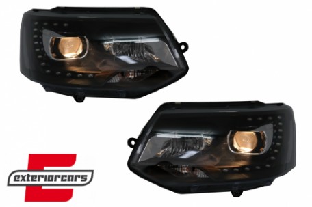 Prednja svjetla LED DayLine Xenon look (crna) / VW T5.1 (2010-2015), LPVW49