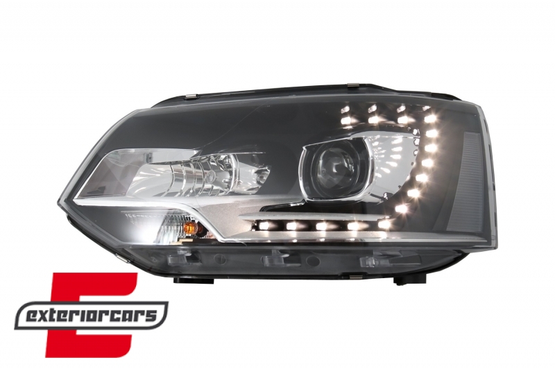 Prednja svjetla LED DayLine Xenon look (crna) / VW T5.1 (2010-2015), LPVWM4