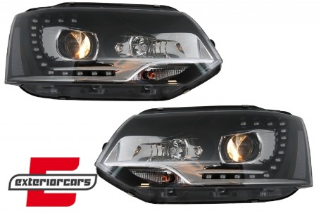 Prednja svjetla LED DayLine Xenon look (crna) / VW T5.1 (2010-2015), LPVWM4