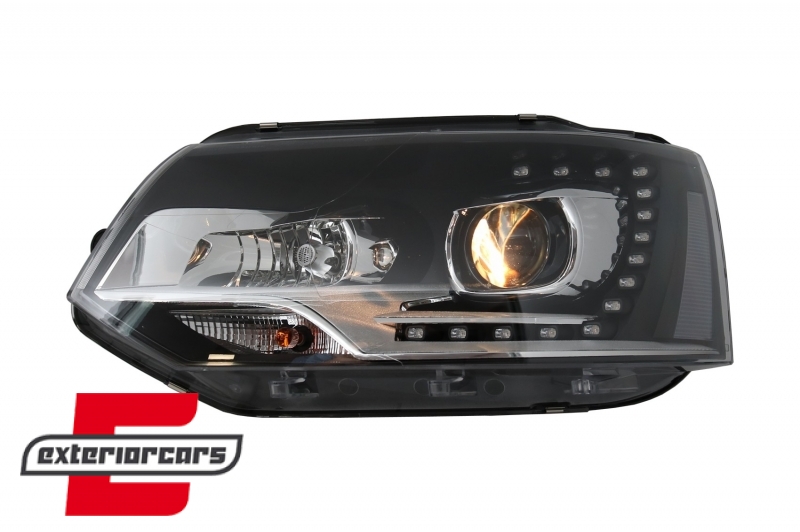 Prednja svjetla LED DayLine Xenon look (crna) / VW T5.1 (2010-2015), LPVWM4