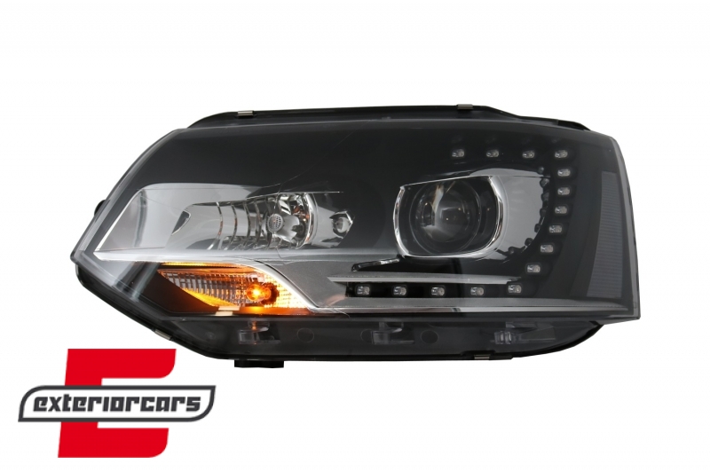 Prednja svjetla LED DayLine Xenon look (crna) / VW T5.1 (2010-2015), LPVWM4