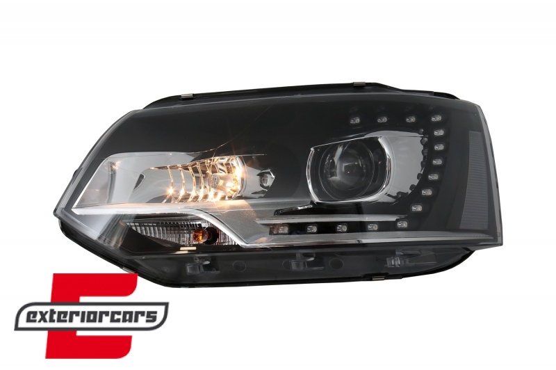 Prednja svjetla LED DayLine Xenon look (crna) / VW T5.1 (2010-2015), LPVWM4