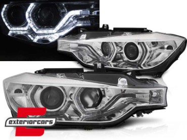 Prednja svjetla LED DRL Angel Eyes (chrome) BMW serije 3 F30 F31 LCI limuzina karavan (2015-2019), LPBMN1