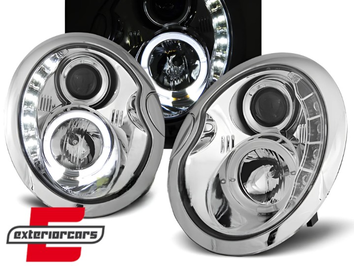 Prednja svjetla LED DRL Angel Eyes (chrome) / Mini Cooper R50 R52 R53 (2001-2008), LPMC03