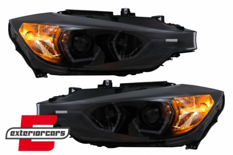 Prednja svjetla LED DRL Angel Eyes (crna) / BMW serije 3 F30 F31 LCI limuzina karavan (2015-2019), LPBMN2