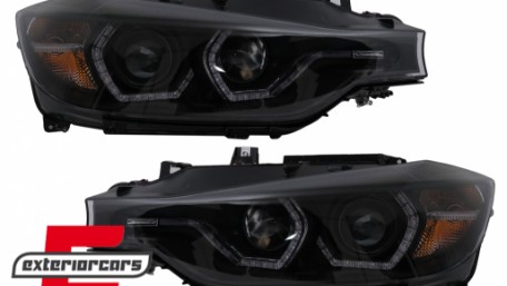 Prednja svjetla LED DRL Angel Eyes (crna) / BMW serije 3 F30 F31 LCI limuzina karavan (2015-2019), LPBMN2