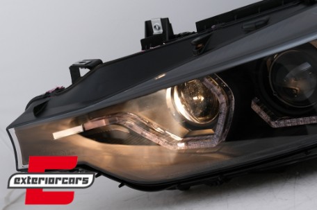 Prednja svjetla LED DRL Angel Eyes (crna) / BMW serije 3 F30 F31 LCI limuzina karavan (2015-2019), LPBMN2
