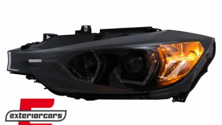 Prednja svjetla LED DRL Angel Eyes (crna) / BMW serije 3 F30 F31 LCI limuzina karavan (2015-2019), LPBMN2
