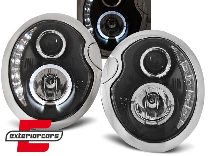 Prednja svjetla LED DRL Angel Eyes (crna) / Mini Cooper R50 R52 R53 (2001-2008), LPMC04