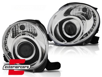 Prednja svjetla LED DRL (chrome) / Fiat 500 (2007-2015), LPFI23