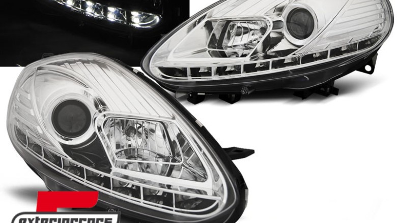 Prednja svjetla LED DRL (chrome) / Fiat Punto EVO (10.2009-2012), LPFI27