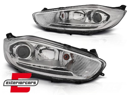 Prednja svjetla LED DRL (chrome) / Ford Fiesta (2013-2016), LPFO68