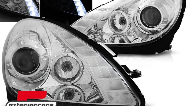 Prednja svjetla LED DRL (chrome) / Mercedes SLK R171 (2004-2011), LPME77