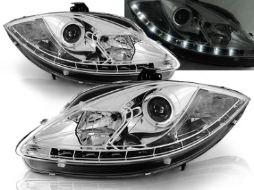 Prednja svjetla LED DRL (chrome) / SEAT ALTEA LEON TOLEDO (04-09), LPSE09