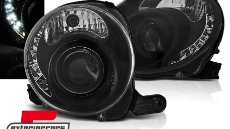 Prednja svjetla LED DRL (crna) / Fiat 500 (2007-2015), LPFI24