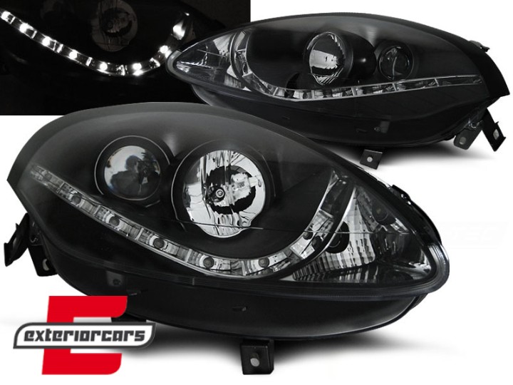Prednja svjetla LED DRL (crna) / Fiat Bravo II (2007-2015), LPFI18