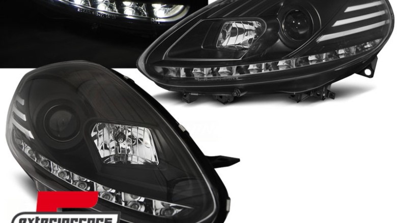 Prednja svjetla LED DRL (crna) / Fiat Punto EVO (10.2009-2012), LPFI28