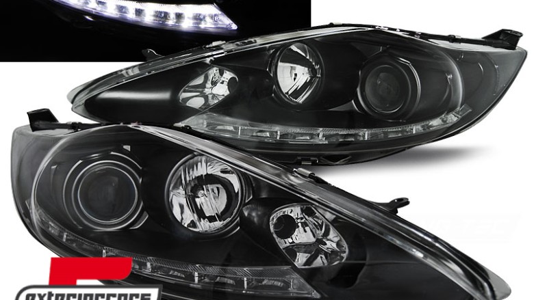 Prednja svjetla LED DRL (crna) / Ford Fiesta (2008-09.2012), LPFO59