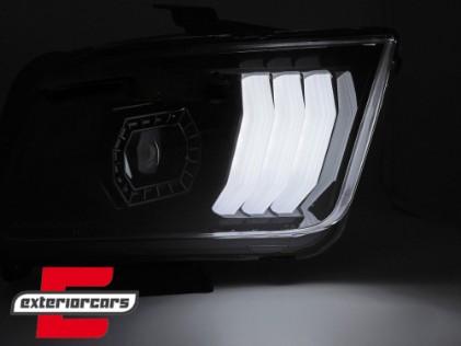 Prednja svjetla LED DRL (crna) / Ford Mustang V (2004-2009), LPFOA9